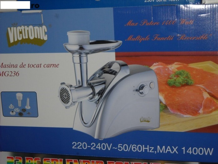 details On a large scale overseas Masina tocat carne Victronic MG236 1400W | Pretu Direct